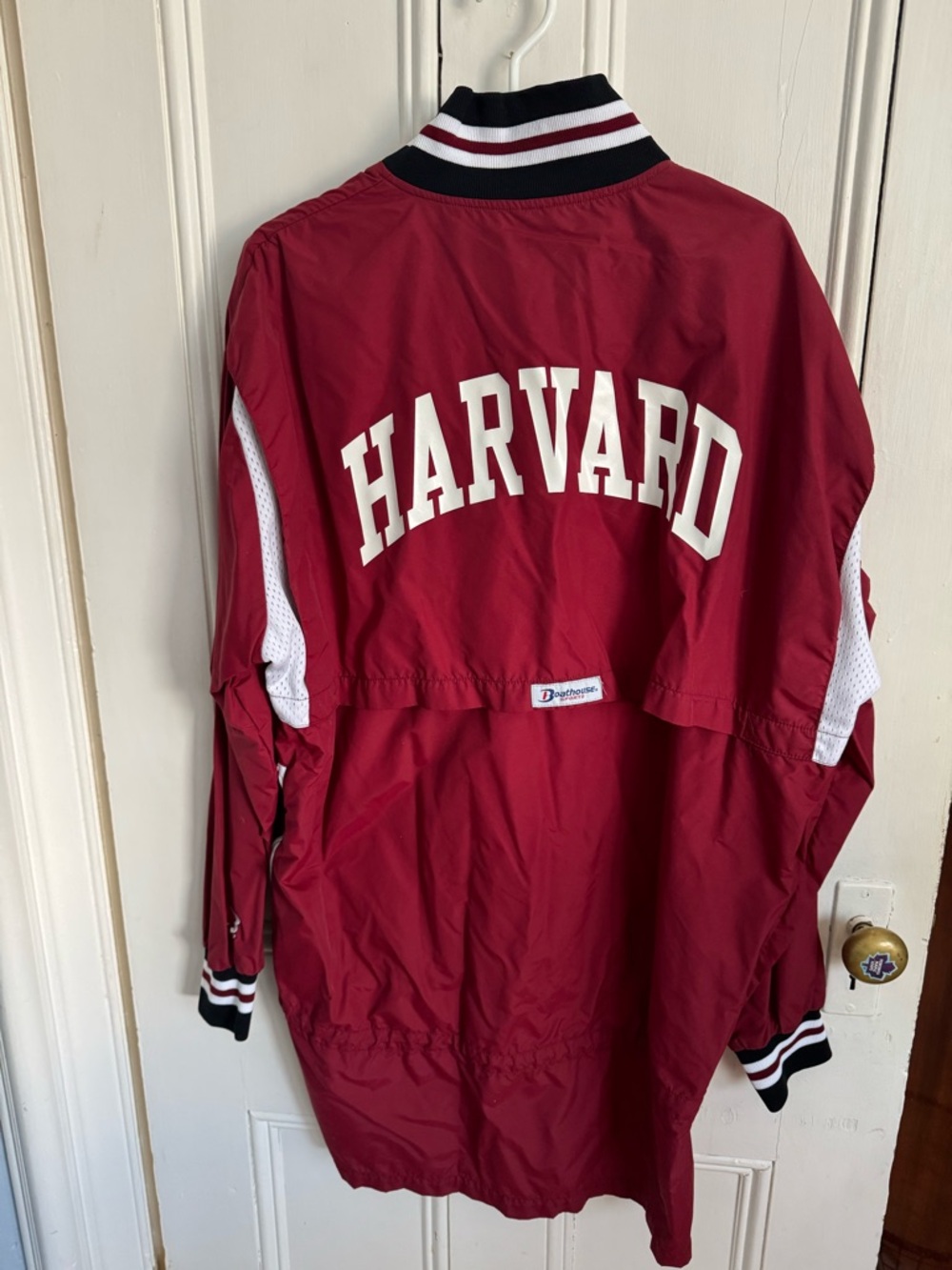 BOATHOUSE Harvard Red Windbreaker Jacket with White Accents by